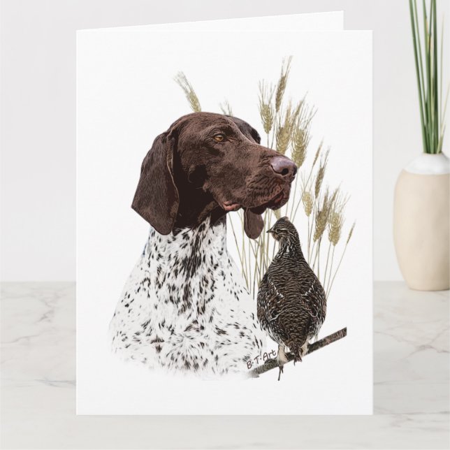 German Shorthaired Pointers (GSP) Postcard Coffee  (Front)
