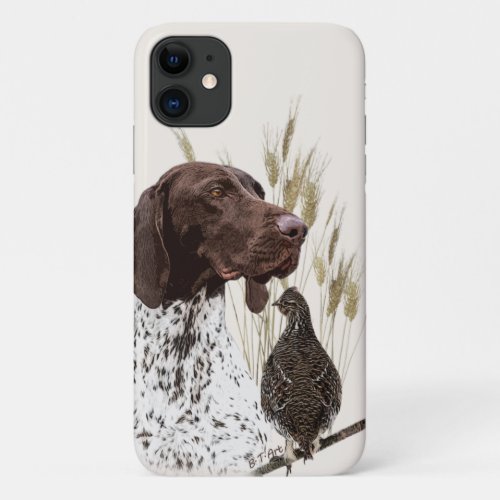 German Shorthaired Pointers GSP Postcard Coffee  iPhone 11 Case