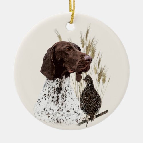 German Shorthaired Pointers GSP Postcard Coffee  Ceramic Ornament