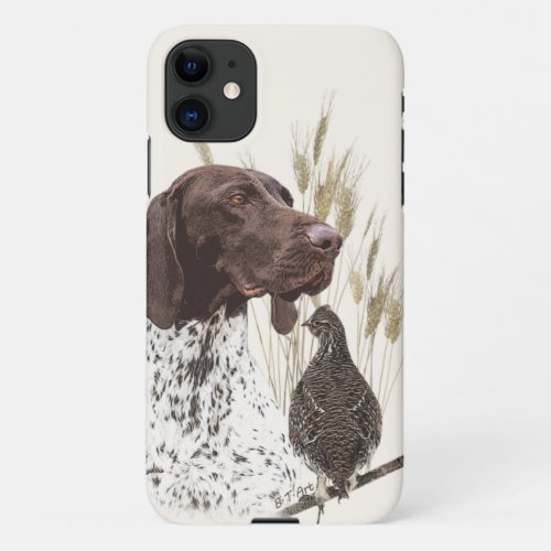 German Shorthaired Pointers GSP Postcard Coffee  iPhone 11 Case