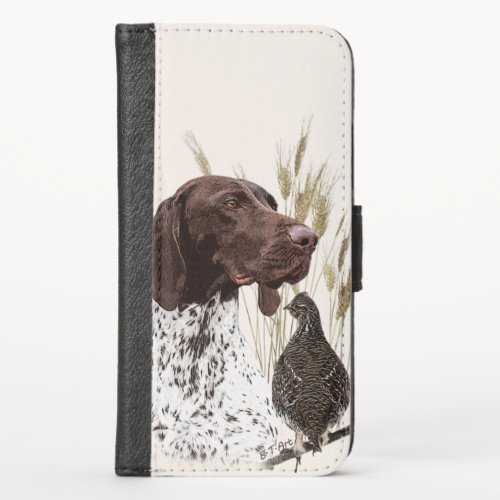 German Shorthaired Pointers GSP Postcard Coffee  iPhone X Wallet Case