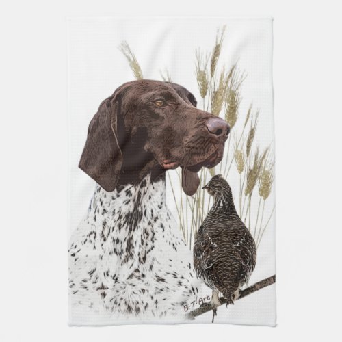 German Shorthaired Pointers GSP Postcard Coffee  Kitchen Towel