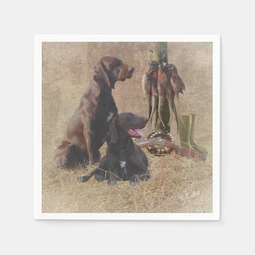 German Shorthaired Pointers GSP Postcard Coffee  Napkins