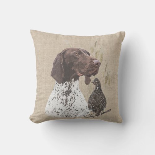 German Shorthaired Pointers GSP Postcard Coffee  Outdoor Pillow