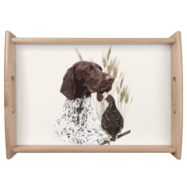 German Shorthaired Pointers (GSP) Postcard Coffee  Serving Tray (Front)