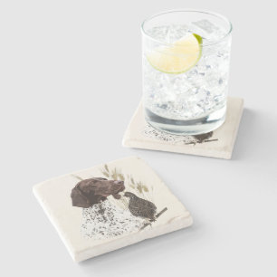 German Shorthaired Pointers (GSP) Postcard Coffee  Stone Coaster