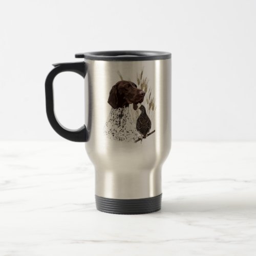 German Shorthaired Pointers GSP Postcard Coffee  Travel Mug