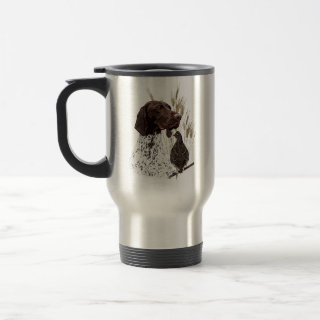 German Shorthaired Pointers (GSP) Postcard Coffee  Travel Mug (Left)