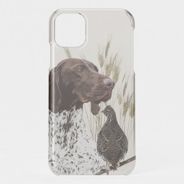 German Shorthaired Pointers (GSP) Postcard Coffee  Uncommon iPhone Case (Back)
