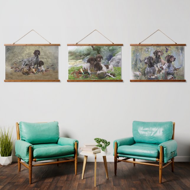 German Shorthaired Pointers (GSP)  Puppy  Hanging Tapestry (Living Room)
