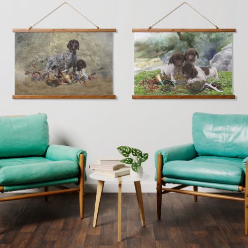 German Shorthaired Pointers GSP  Puppy  Hanging Tapestry