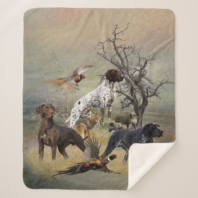 German Shorthaired Pointers (GSP)     Sherpa Blanket (Front)