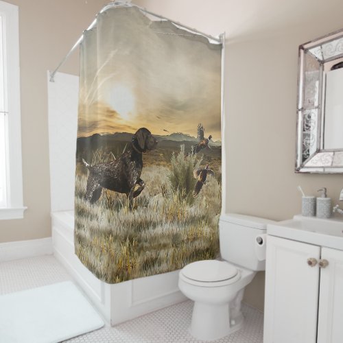 German Shorthaired Pointers GSP     Shower Curtain