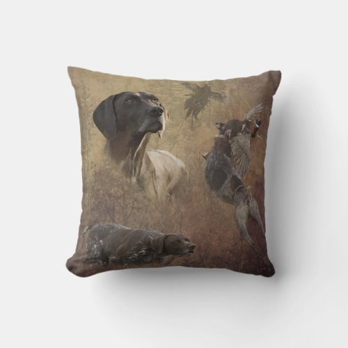 German Shorthaired Pointers GSP   Throw Pillow
