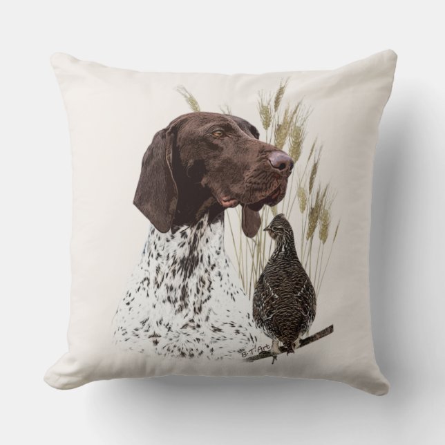 German Shorthaired Pointers (GSP) Throw Pillow (Front)
