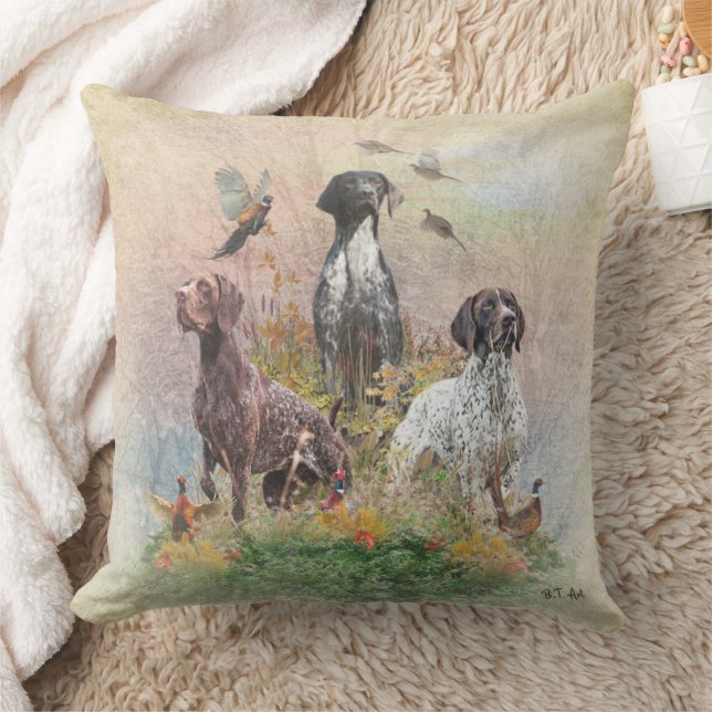 German Shorthaired Pointers (GSP) Throw Pillow (Blanket)