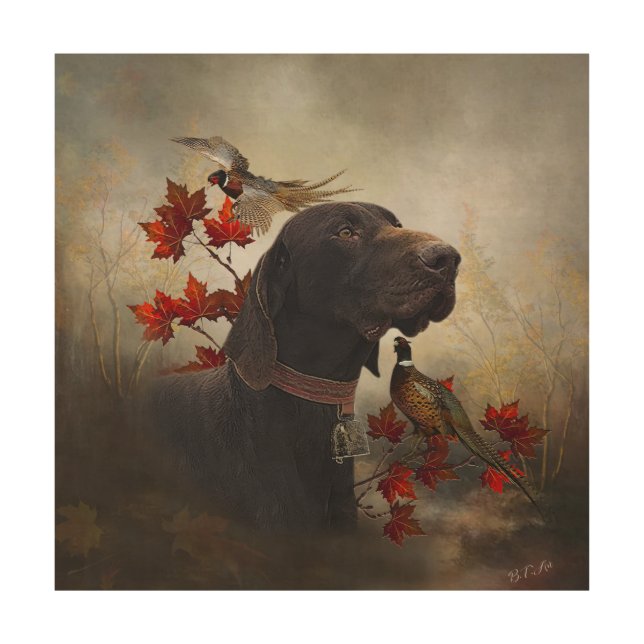 German Shorthaired Pointers (GSP)      Wood Wall Art (Front)