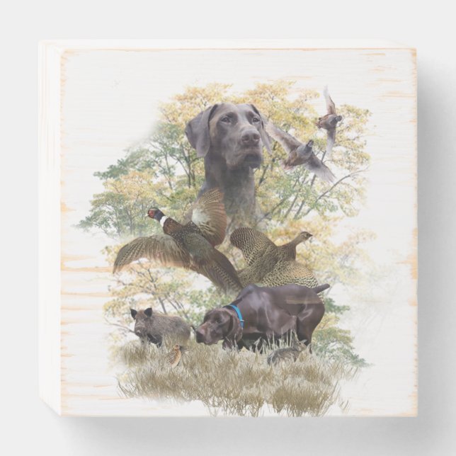 German Shorthaired Pointers (GSP)  Wooden Box Sign (Front Horizontal)