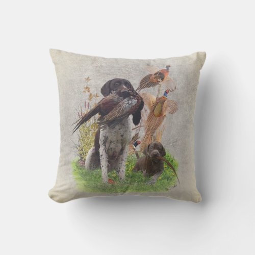 German Shorthaired Pointers GSP Wooden Box Sign  Outdoor Pillow
