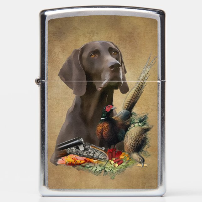 German Shorthaired Pointers (GSP)    Zippo Lighter (Front)