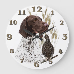 German Shorthaired Pointers Large Clock