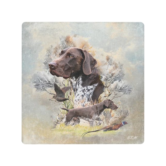 German Shorthaired Pointers  Metal Print (Front)