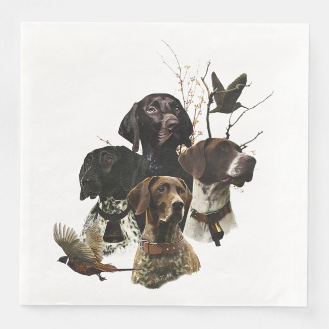 German Shorthaired Pointers  Paper Dinner Napkins (Front)