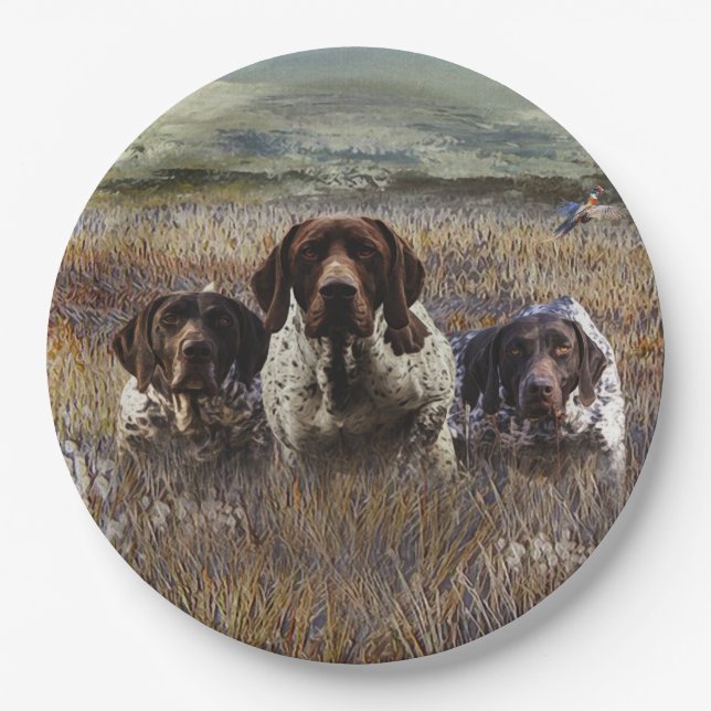 German Shorthaired Pointers   Paper Plates (Front)