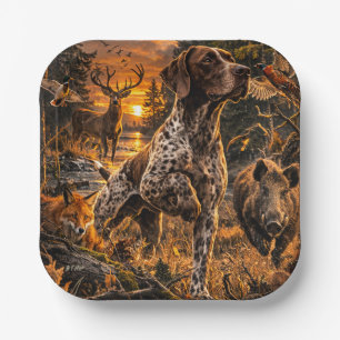 German Shorthaired Pointers  Paper Plates