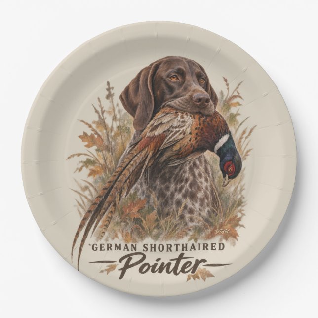 German Shorthaired Pointers  Paper Plates (Front)