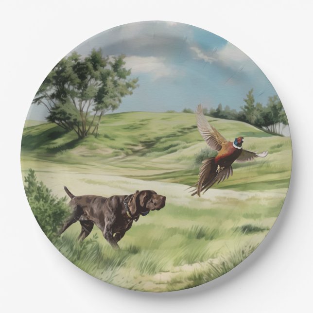 German Shorthaired Pointers  Paper Plates (Front)