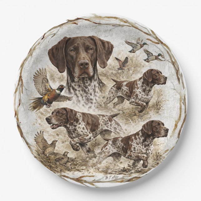 German Shorthaired Pointers  Paper Plates (Front)
