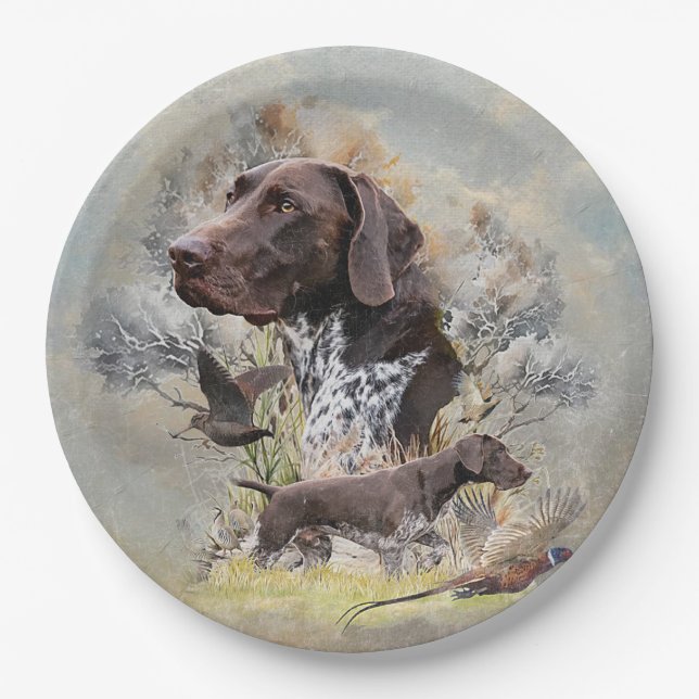 German Shorthaired Pointers  Paper Plates (Front)