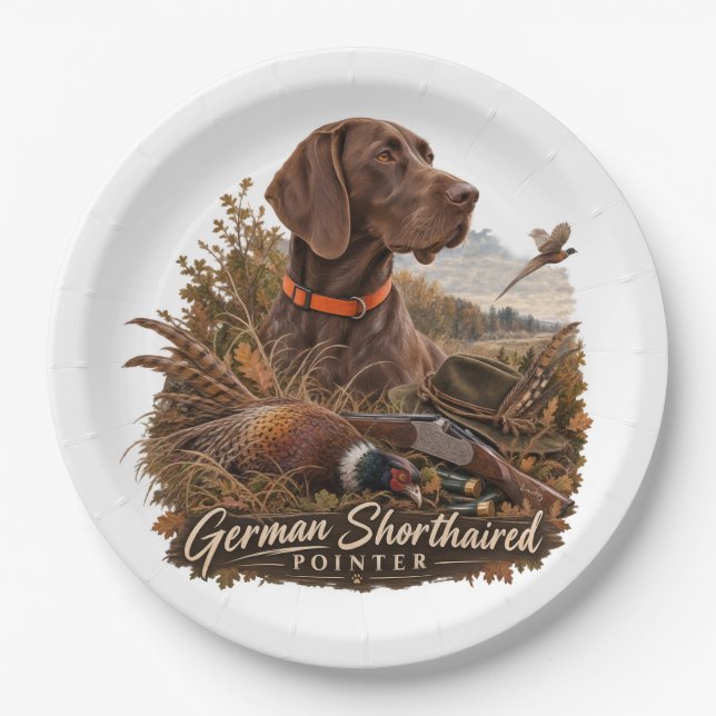 German Shorthaired Pointers  Paper Plates (Front)