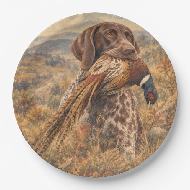 German Shorthaired Pointers  Paper Plates (Front)
