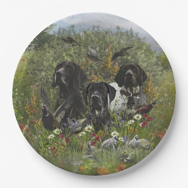German Shorthaired Pointers   Paper Plates (Front)