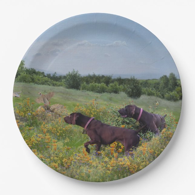 German Shorthaired Pointers    Paper Plates (Front)