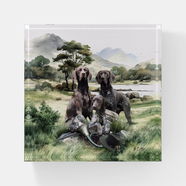 German Shorthaired Pointers  Paperweight (Front)