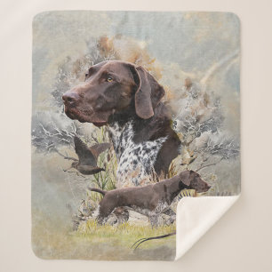 German Shorthaired Pointers Sherpa Blanket