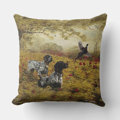 German Shorthaired Pointers Throw Pillow