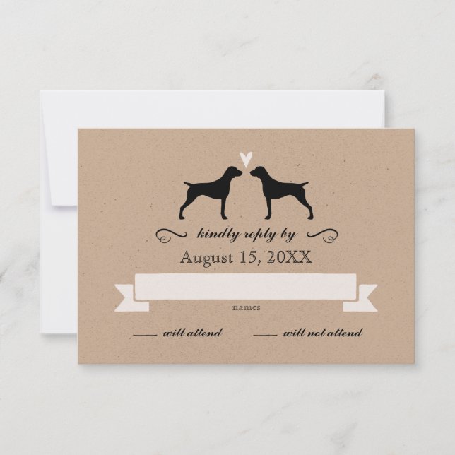 German Shorthaired Pointers Wedding Reply RSVP (Front)