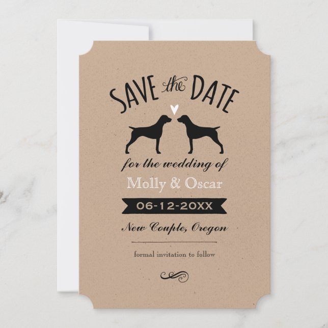 German Shorthaired Pointers Wedding Save the Date (Front)