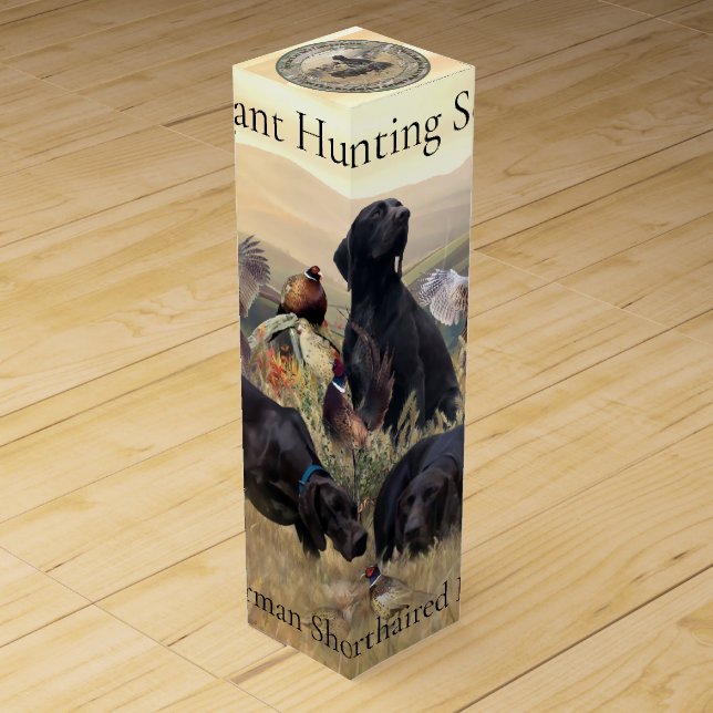 German Shorthaired Pointers  Wine Box (Front)