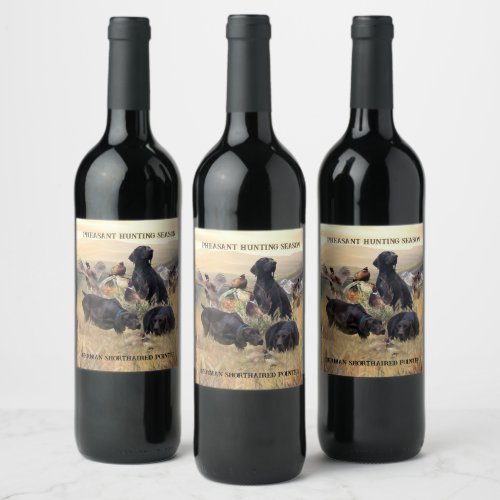 German Shorthaired Pointers  Wine Label