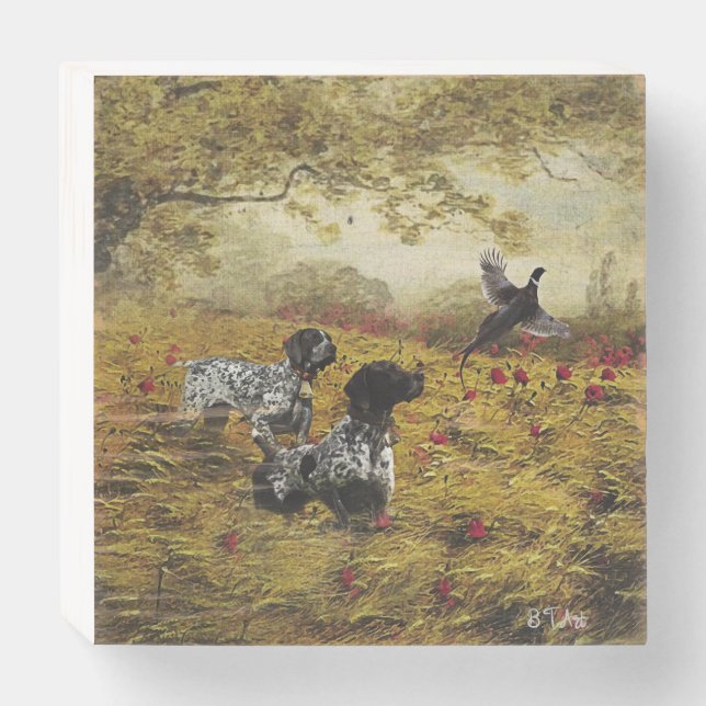 German Shorthaired Pointers Wooden Box Sign (Front Horizontal)