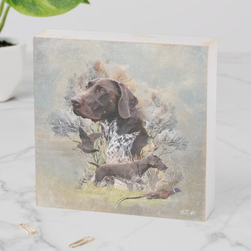 German Shorthaired Pointers  Wooden Box Sign