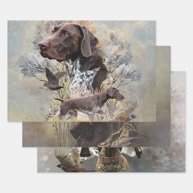German Shorthaired Pointers  Wrapping Paper Sheets (Set)
