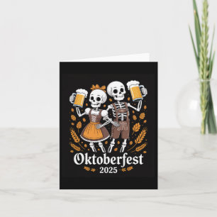 German Skeleton Halloween Lederhosen Funny 2025 Card
