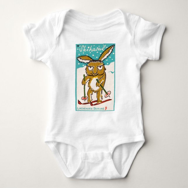 German Ski Bunny Baby Bodysuit (Front)