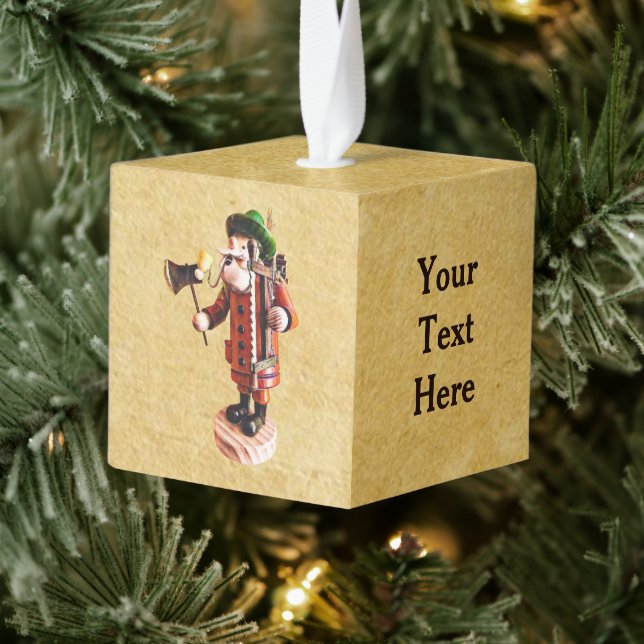German "Smoker Man" Cube Ornament (Tree)